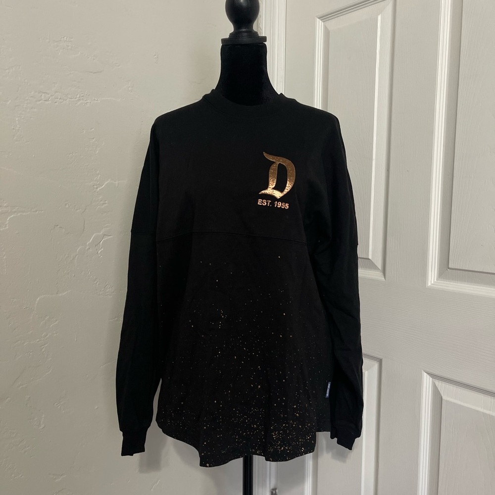 Black Long Sleeve Shirt with Gold Logo